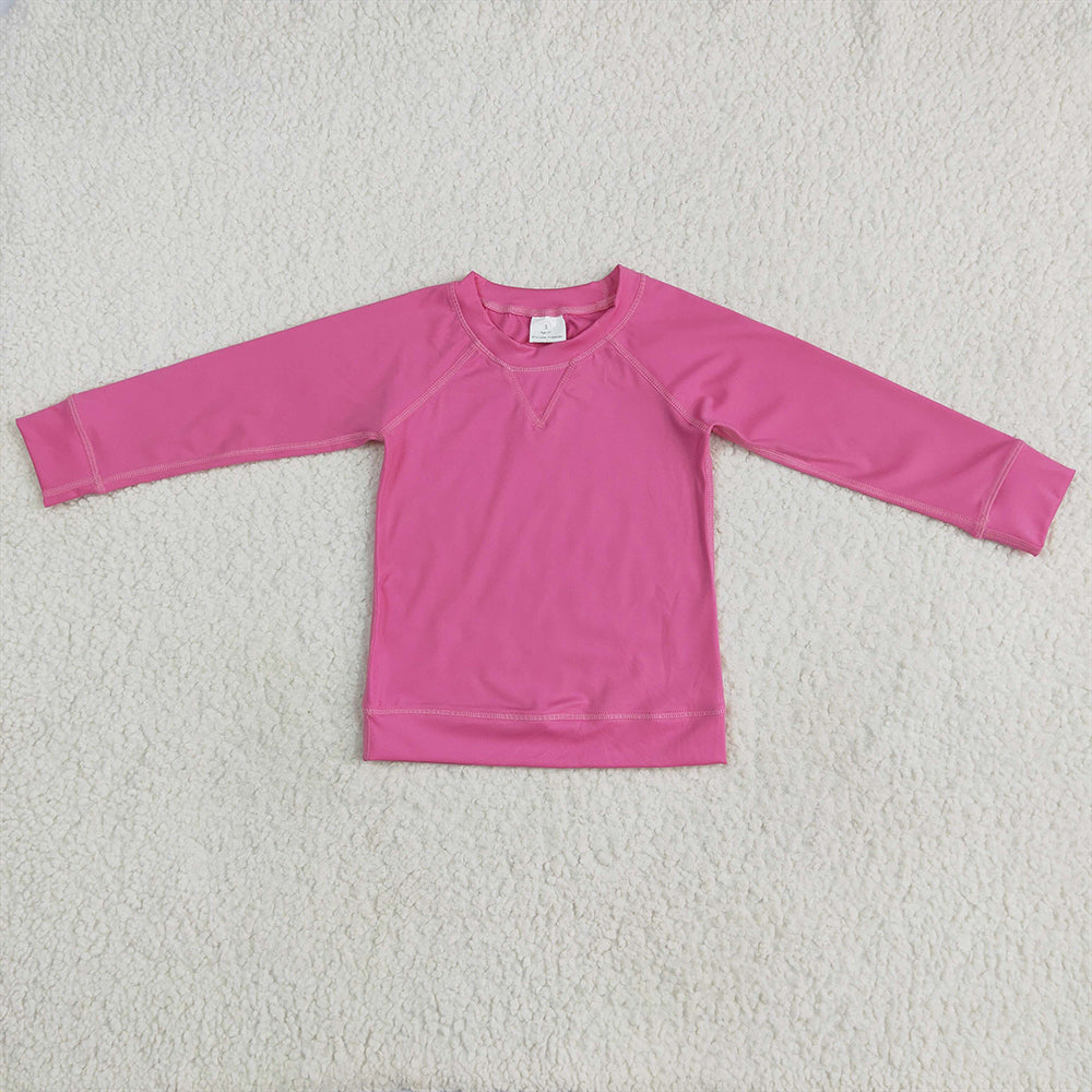 8.25 GT0968RTS NO MOQ Baby Girls Yoga Tops Baby Girls Hot Pink Long Sleeves Yoga Shirts Top