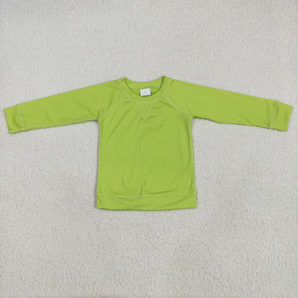8.25 RTS NO MOQ Baby Girls Yoga Tops Baby Girls Aqua Long Sleeves Yoga Shirts Top