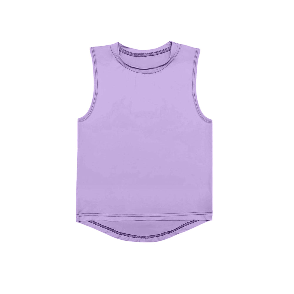 6.26 GT0995 Pre order Baby Girls Summer Yoga Tank Top toddler girl clothes yoga light purple Sleeveless vest Top