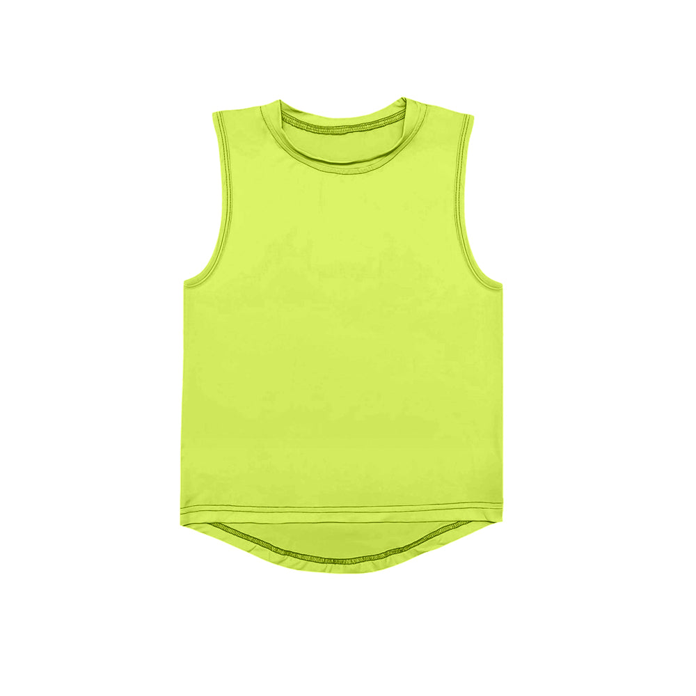 6.26 GT0998 Pre order Baby Girls Summer Yoga Tank Top toddler girl clothes yoga yellow Sleeveless vest Top