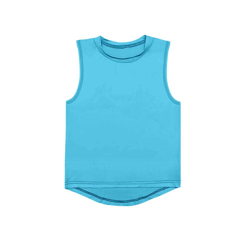 6.26 GT1000 Pre order Baby Girls Summer Yoga Tank Top toddler girl clothes yoga blue Sleeveless vest Top