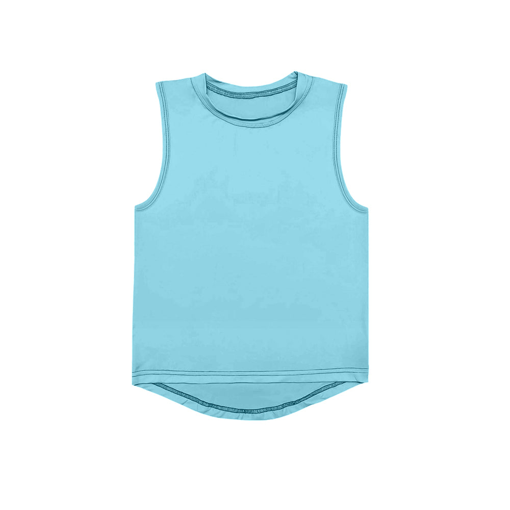 6.26 GT1001 Pre order Baby Girls Summer Yoga Tank Top toddler girl clothes yoga sky blue Sleeveless vest Top