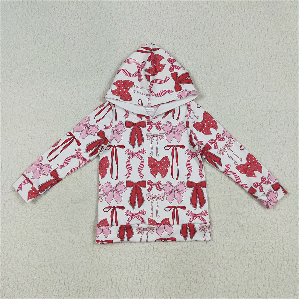 GT1059RTS NO MOQ Baby Girls Long Sleeve Tops Baby Girls Long Sleeves Pink Bows Plaid Hoodies Top