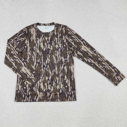 10.10 RTS NO MOQ (In stock)GT1123 Adult Women Olive Camo Long Sleeves Yoga Active Tee Shirts Top
