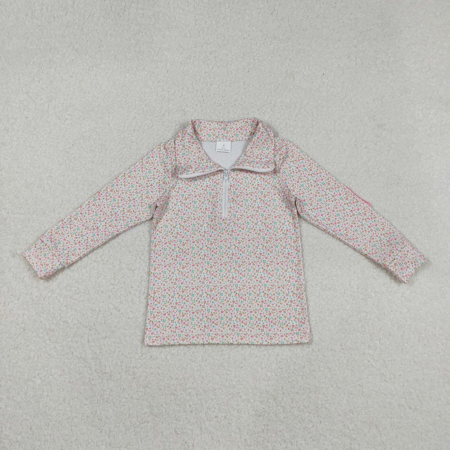 RTS NO MOQ (In stock)GT1145 Baby Girls Yoga Tops Zipper Pullover Long Sleeve Comfortable Soft Breathable Polyester Spring Autumn Casual Top