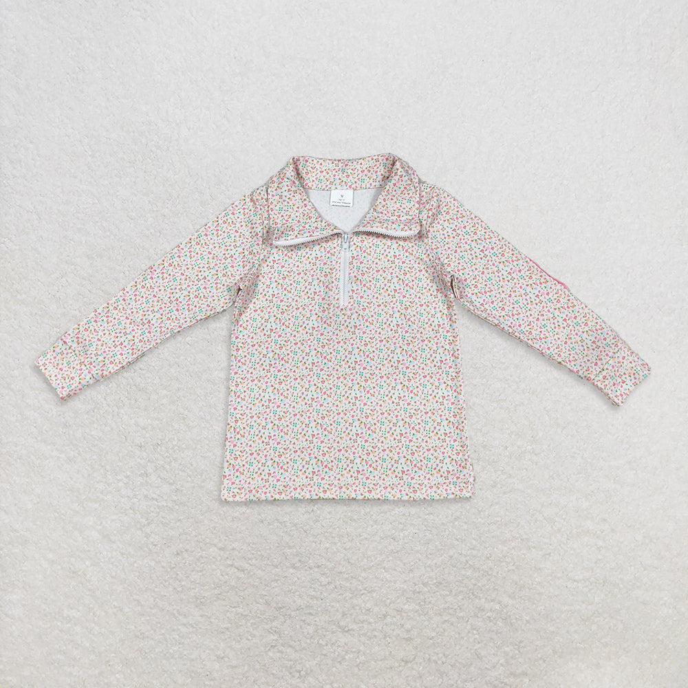 10.10 RTS Sibling Baby Girls Long Sleeves Floral Zipper Pullovers Tops