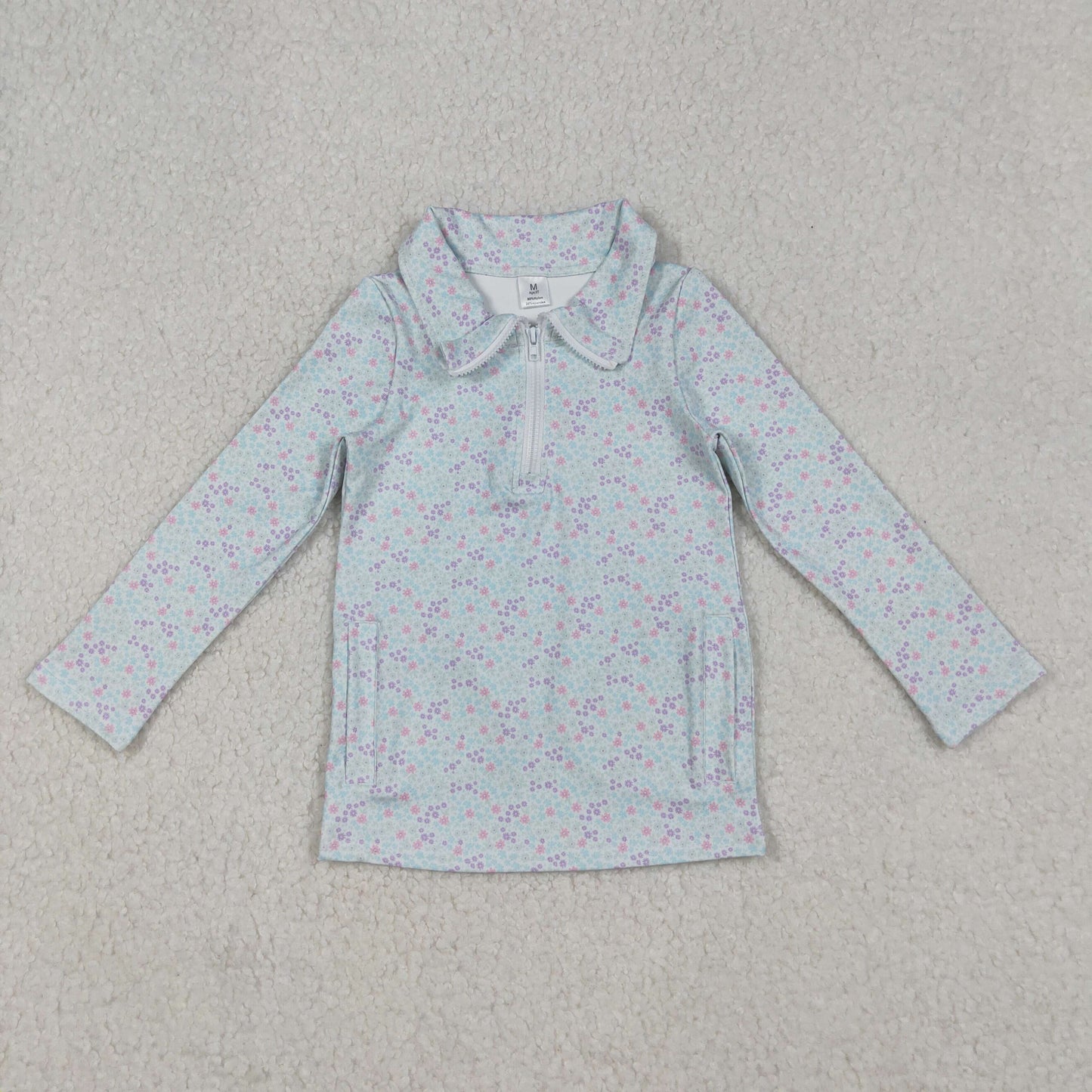 10.10 RTS Sibling Baby Girls Long Sleeves Floral Zipper Pullovers Tops