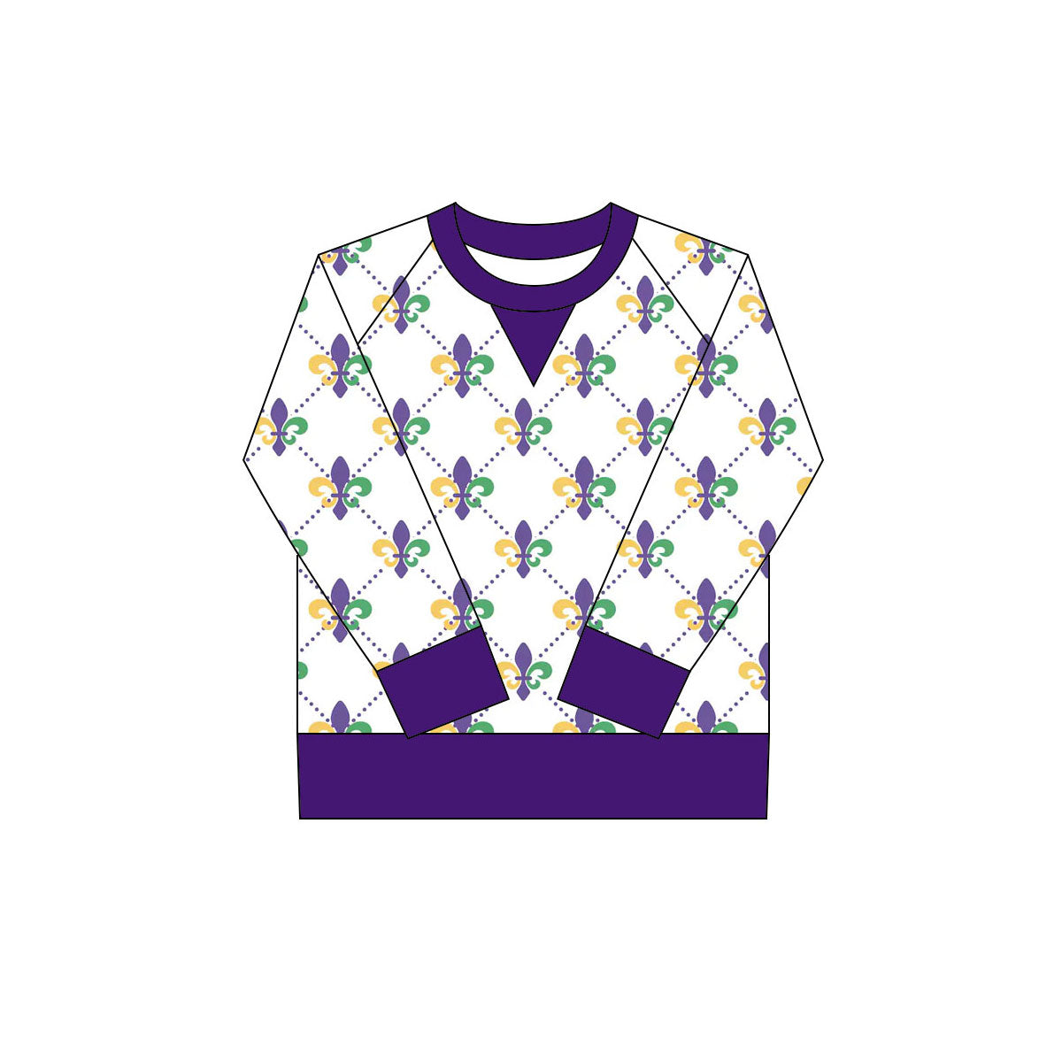 9.30 GT1267 Pre order No Moq Yoga fabric Baby Girls Mardigras Anchors Checked Long Sleeve Yoga Tee Shirts Top