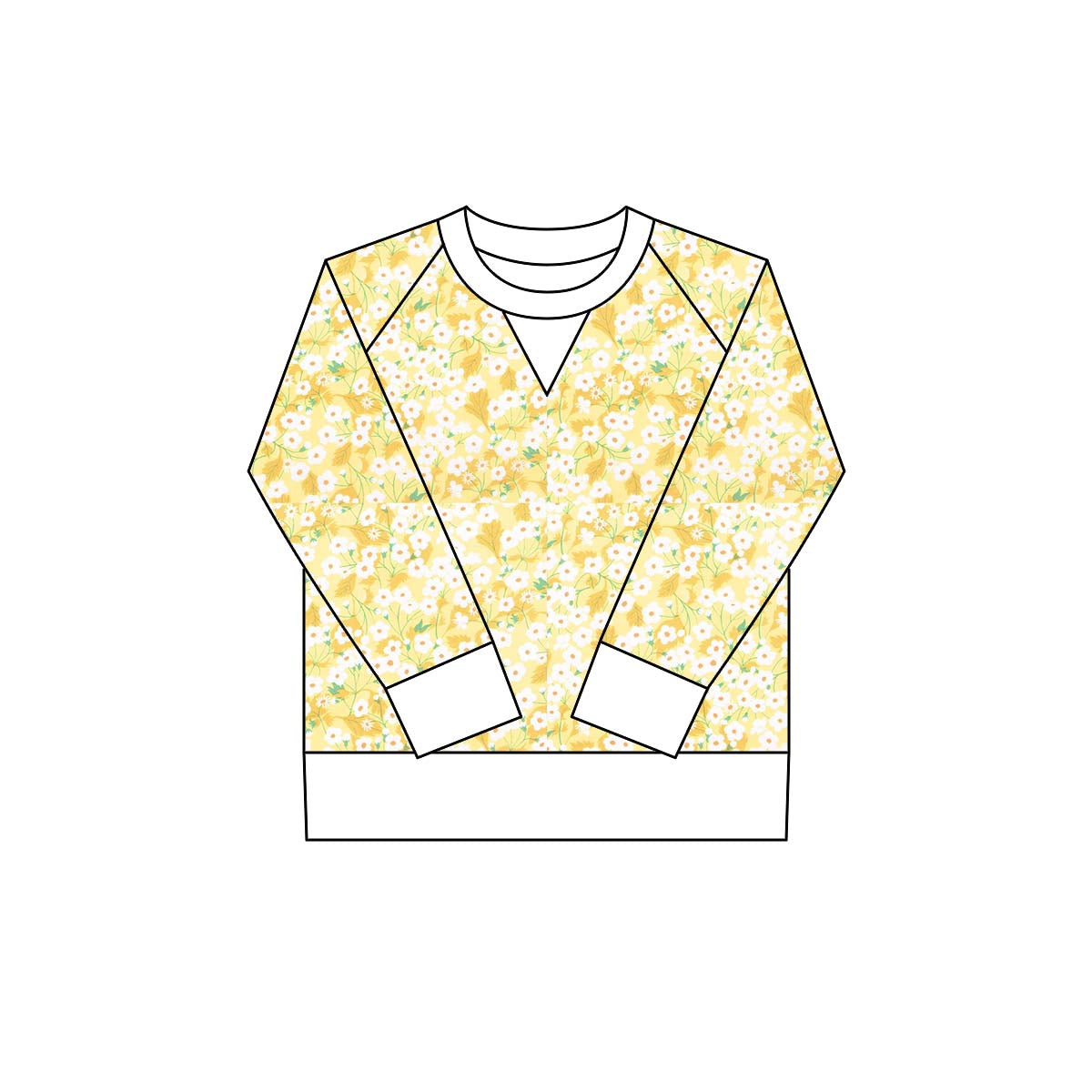 10.1 GT1290 Pre order No Moq Yoga fabric Baby Girls Yellow Flowers Long Sleeve Yoga Tee Shirts Top