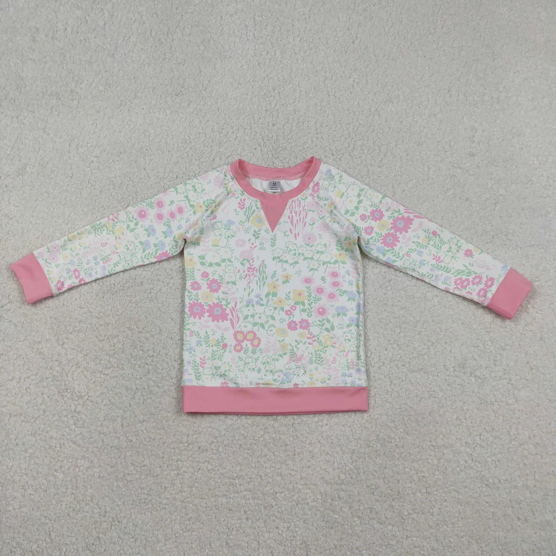 12.29 RTS Sibling Baby Girls Long Sleeve Floral Yoga Active T-shirts Top