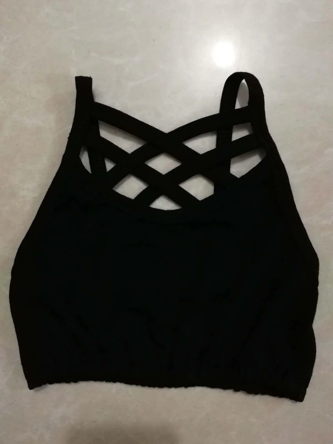 11.12 GT1445 Pre order No Moq Yoga fabric Baby Girls Black Strap Yoga Vests Top