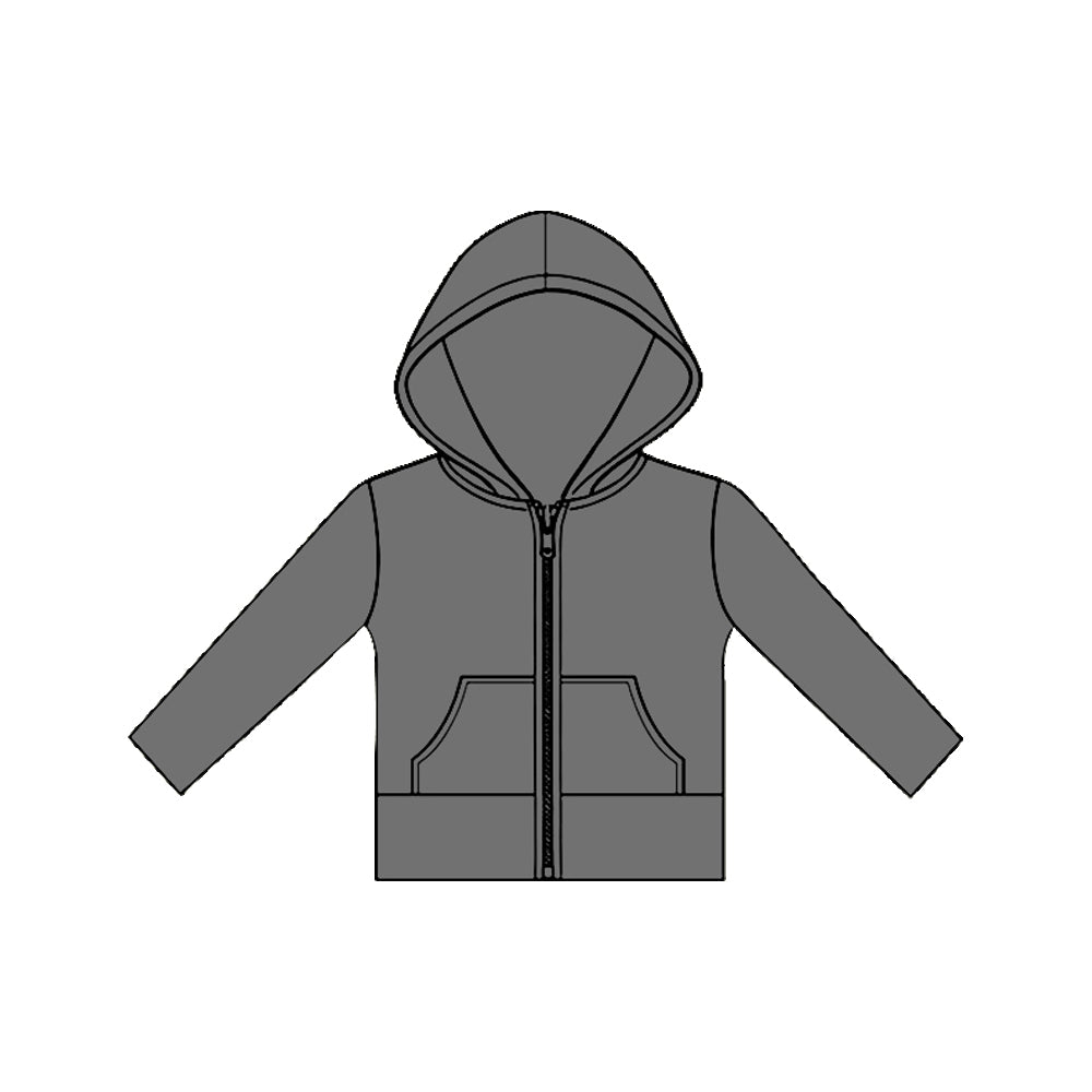 11.20 GT1471 Pre order No Moq Yoga fabric Baby Girls Long Sleeve Grey Pockets Zipper Yoga Hoodies Jackets Top