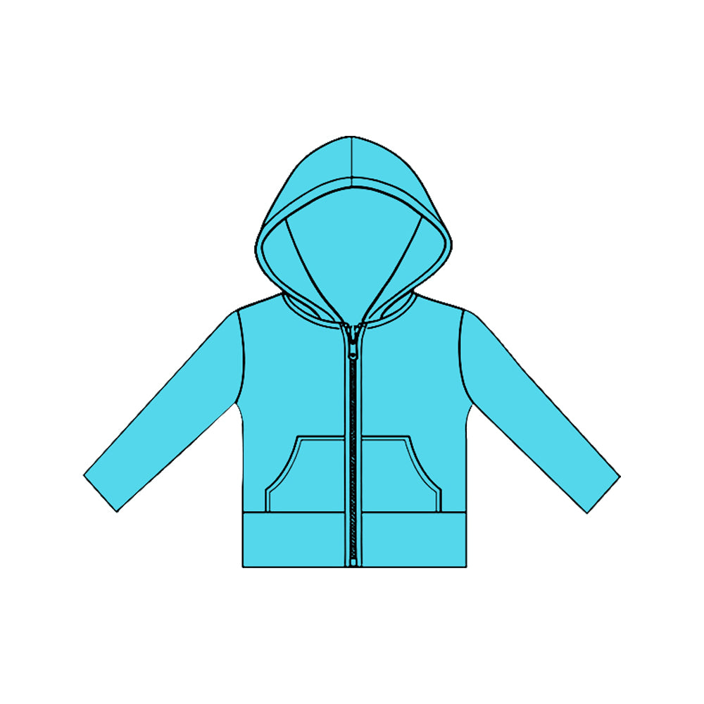 11.20 GT1472 Pre order No Moq Yoga fabric Baby Girls Long Sleeve Aqua Pockets Zipper Yoga Hoodies Jackets Top