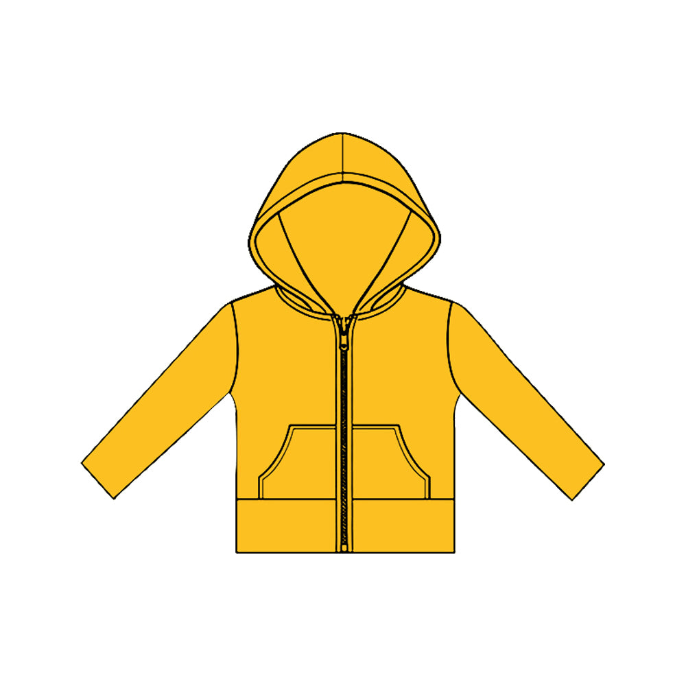 11.20 GT1473 Pre order No Moq Yoga fabric Baby Girls Long Sleeve Gold Pockets Zipper Yoga Hoodies Jackets Top
