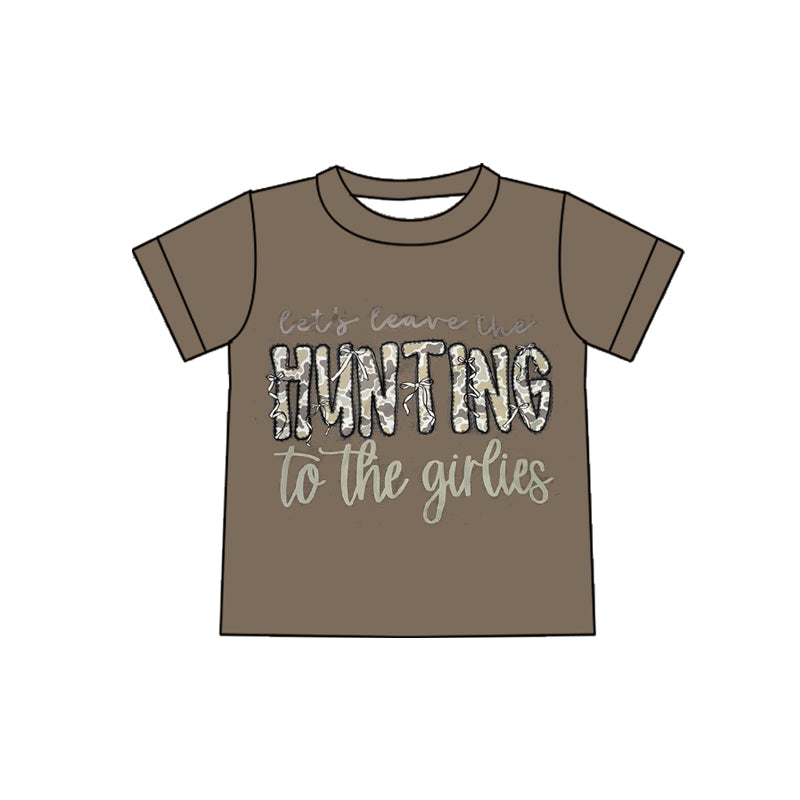 12.11 GT1562 Pre order No Moq Adult Women Brown Camo Hunting Short Sleeve T-shirts Top