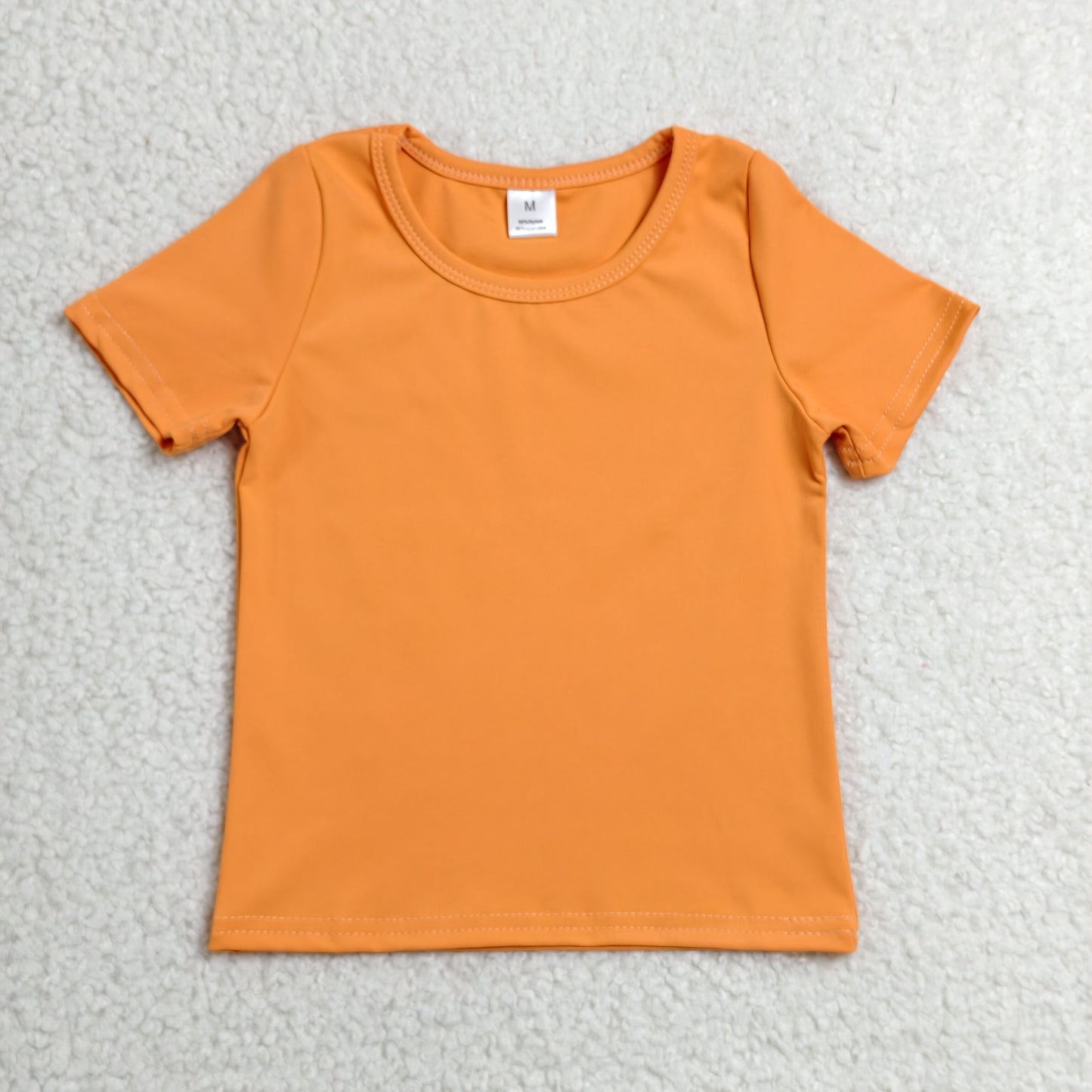 GT1635 RTS NO MOQ (In stock )Short sleeves orange kids girls summer yoga active top
