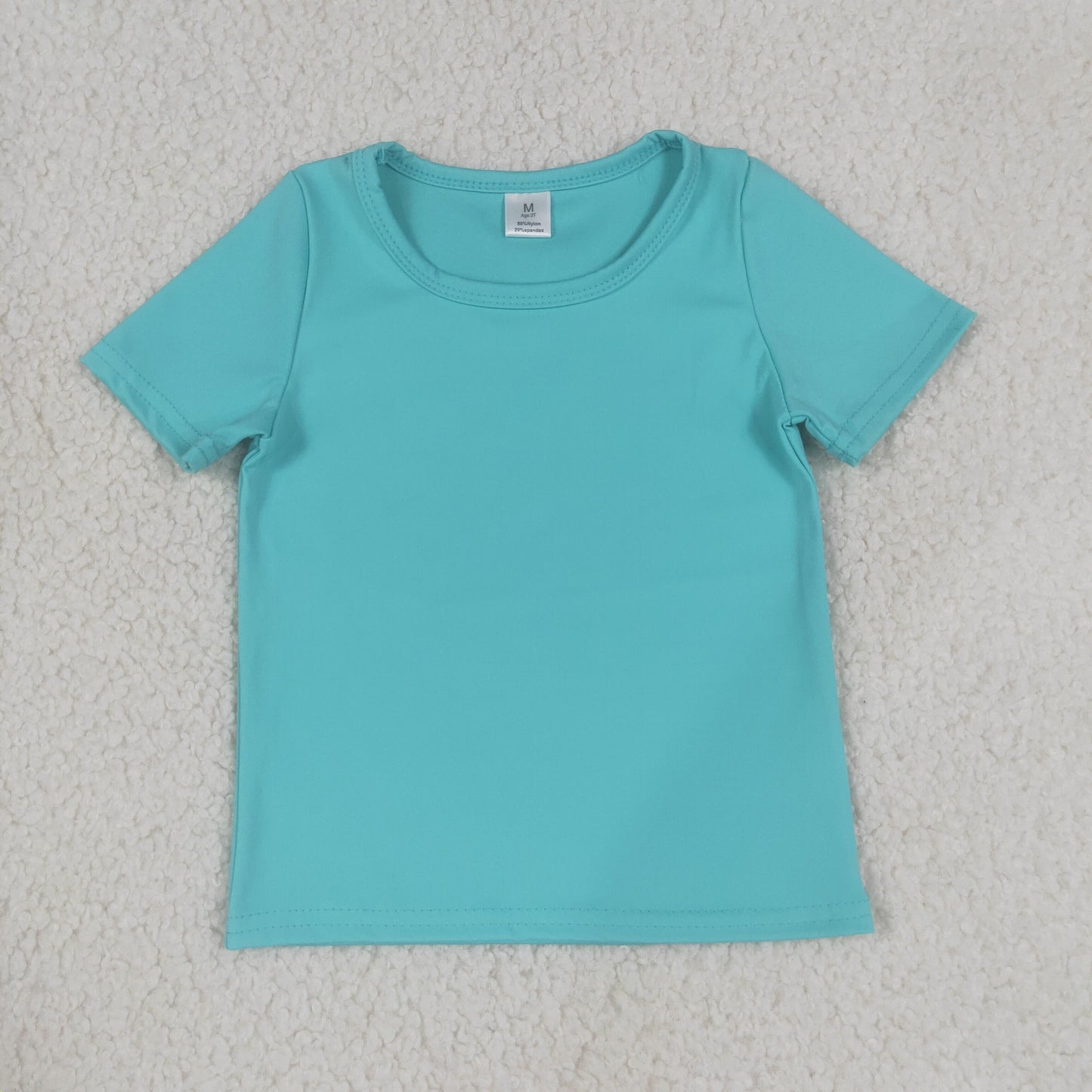 GT1637 RTS NO MOQ (In stock)Short sleeves aqua kids girls summer yoga active top
