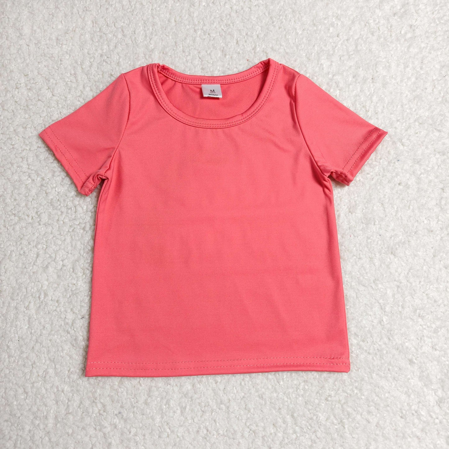 GT1641 RTS NO MOQ (In stock)Short sleeves peach kids girls summer yoga active top