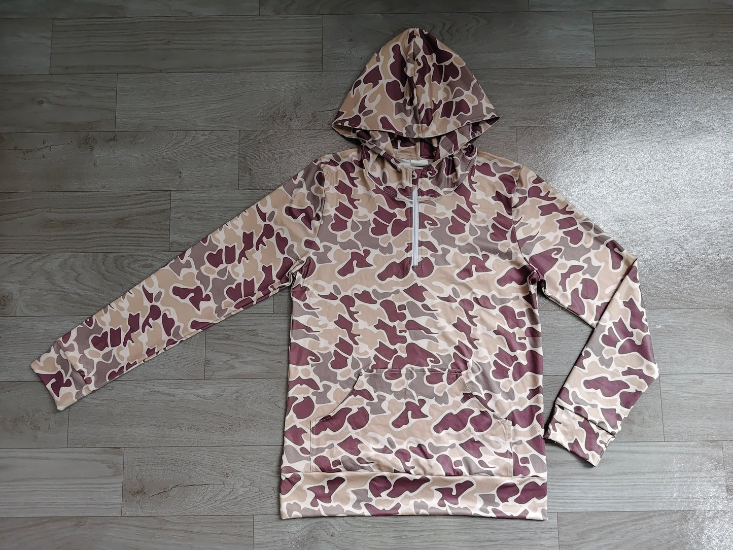 GT1707 Sample No Moq Adult Men Southern Camo Zip Pocket Hoodies Top