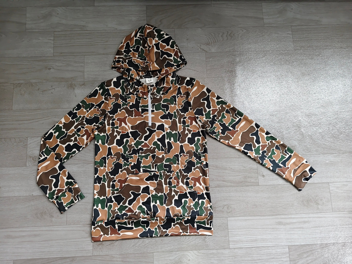 GT1710 Sample No Moq Adult Men Southern Camo Zip Pocket Hoodies Top