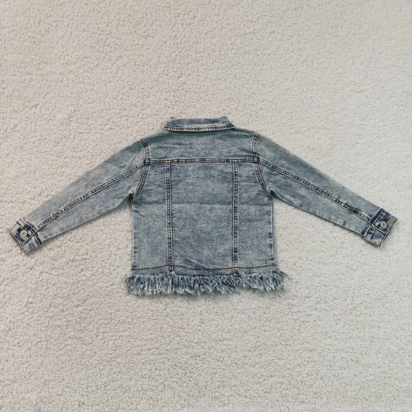 GT1753 RTS NO MOQ (In stock)Baby Girls Denim Long Sleeve Button Down Jacket Pocket Daily Wear Coat