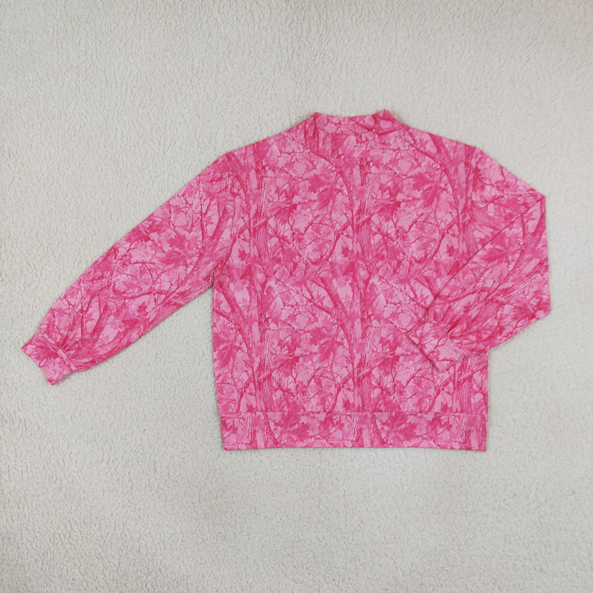RTS NO MOQ (In stock)milk silk GT1824 Adult Women Pink Leaves Camo Long Sleeve Choker T-shirts Top