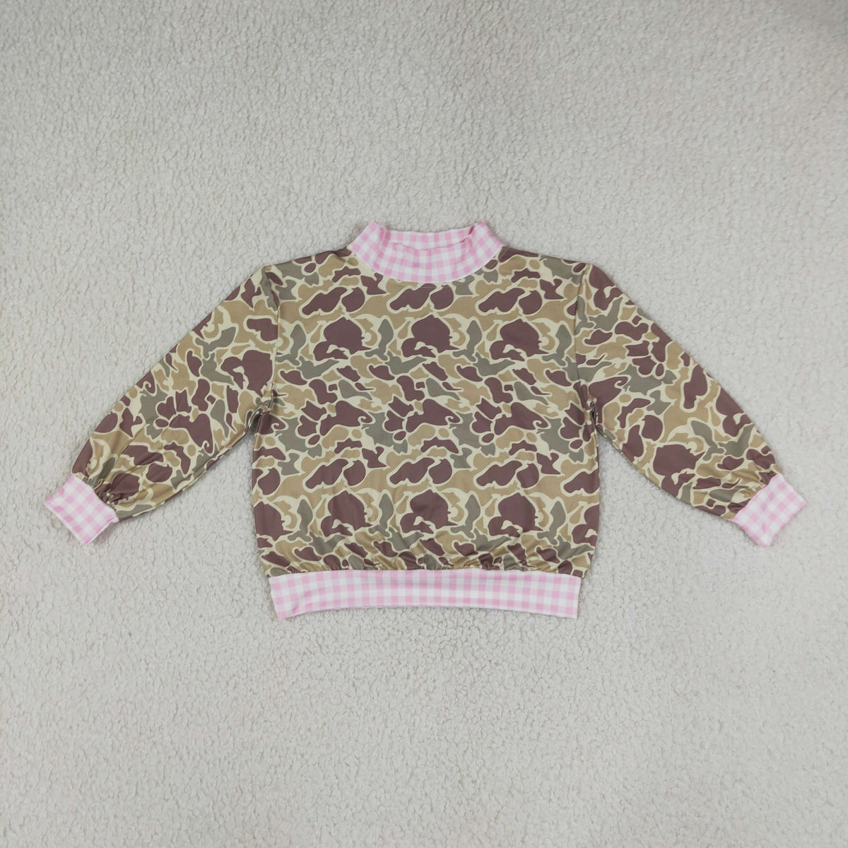 RTS NO MOQ (In stock)milk silk GT1841 Baby Girls Long Sleeve Khaki Camo T‑shirts Top