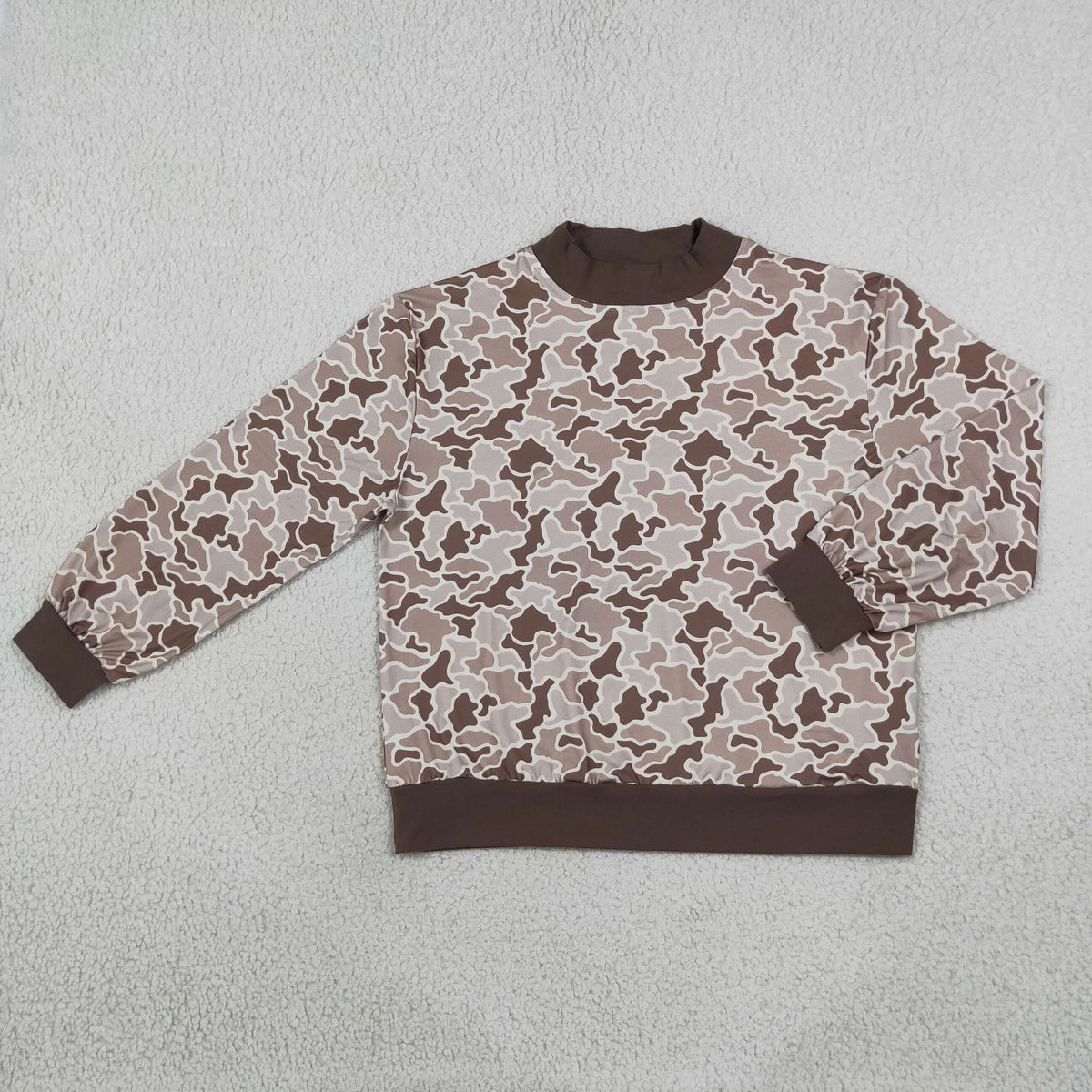 RTS NO MOQ milk silk GT1879 Adult Women High Neck Camo Long Sleeve Tee Shirts Top Casual Top