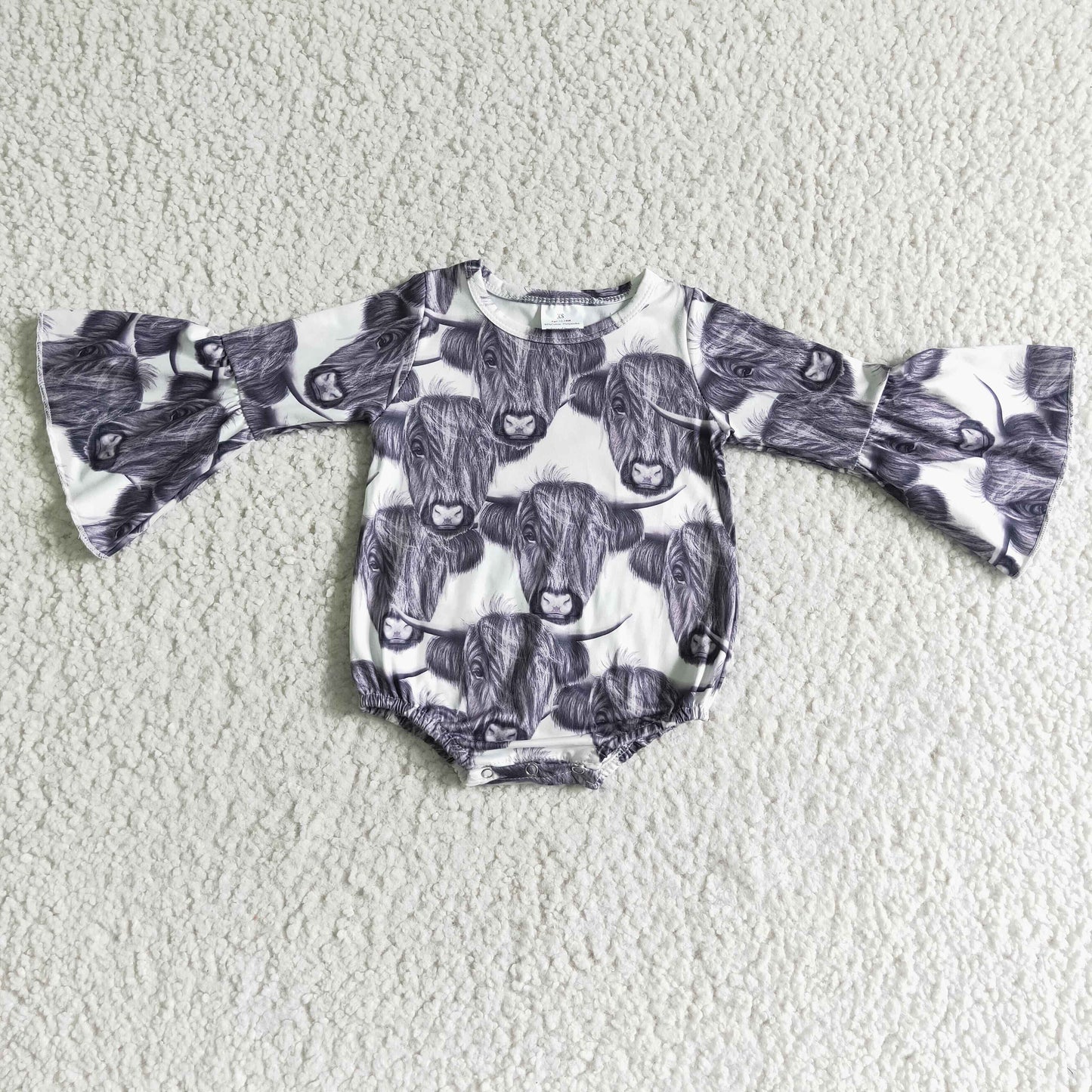 10.11 LR0017 RTS No Moq Promotion Baby Girls Long Sleeve Romper Baby girls western moody rompers