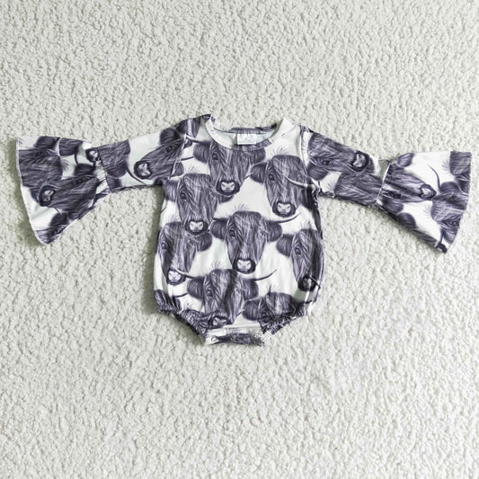 10.11 LR0017 RTS No Moq Promotion Baby Girls Long Sleeve Romper Baby girls western moody rompers
