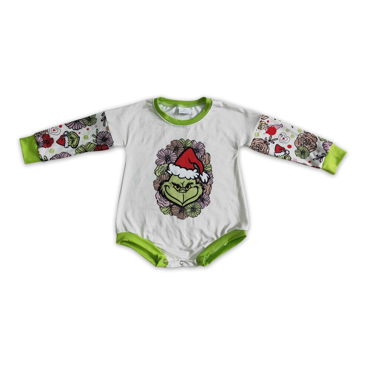 11.15 LR0131 RTS No Moq Promotion Baby girls Christmas green cartoon long sleeve rompers
