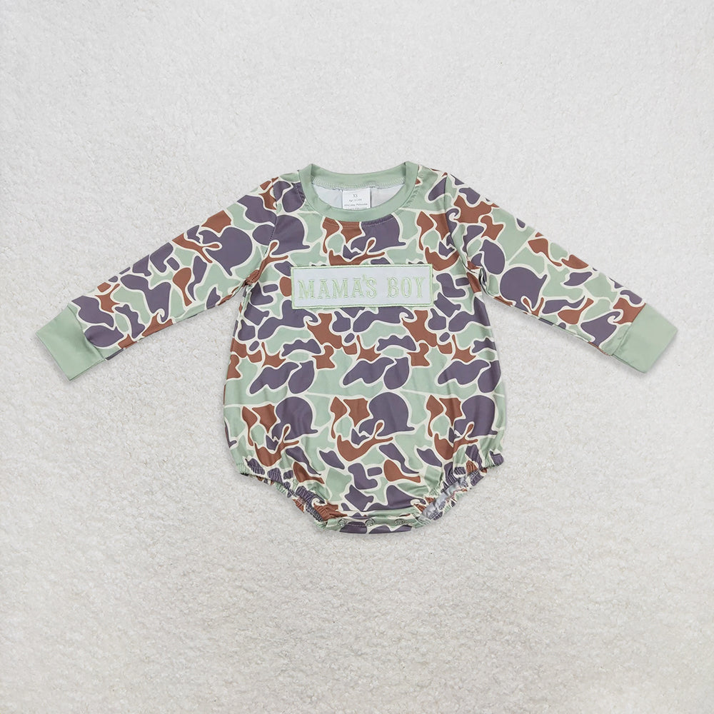USA Warehouse (IN STOCK) Baby Boy Mama's Boy Duck Deer Camo Long Sleeve Romper Comfortable And Stylish Infant Clothing