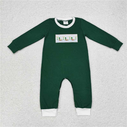 USA Warehouse (IN STOCK) LR1465 Green Long Sleeves Duck Baby Boy Hunting Romper Cute Outdoor Clothing for Infants