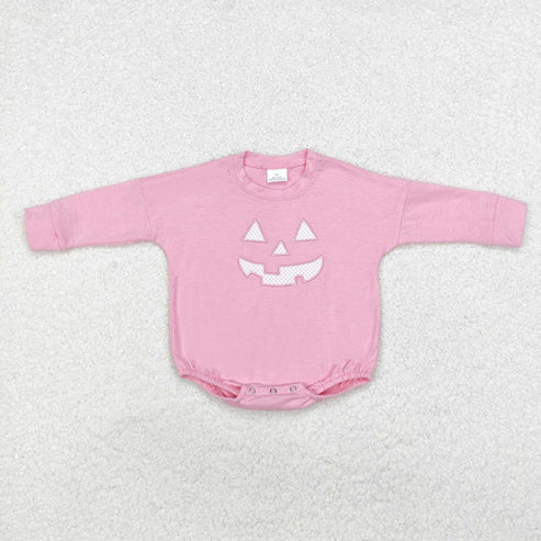 9.25 RTS Sibling Baby Boys Girls Embroidery Ghost Pumpkins Halloween Tee Shirts Top Rompers