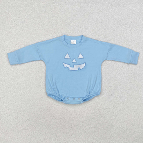 9.25 RTS Sibling Baby Boys Girls Embroidery Ghost Pumpkins Halloween Tee Shirts Top Rompers