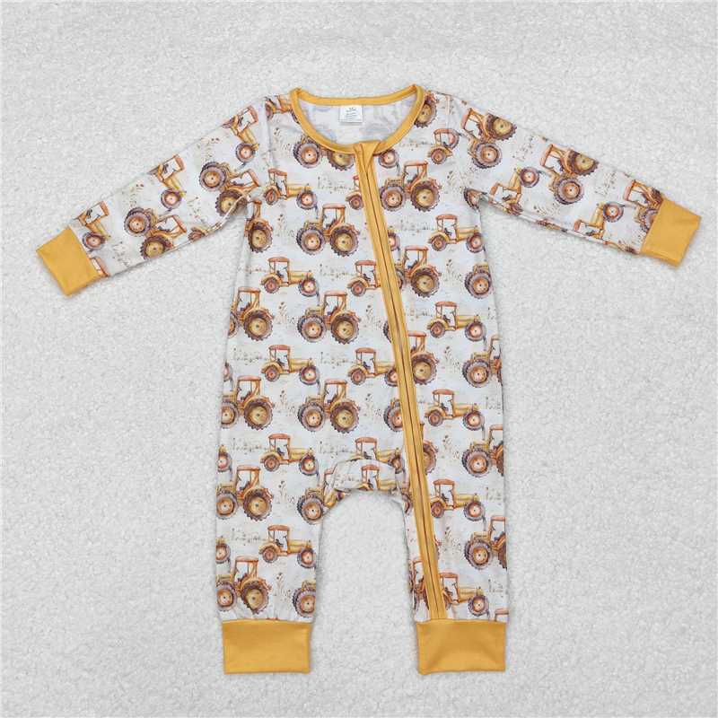 4.08 RTS NO MOQ Long sleeves tractor top pants kids boys pajamas rompers