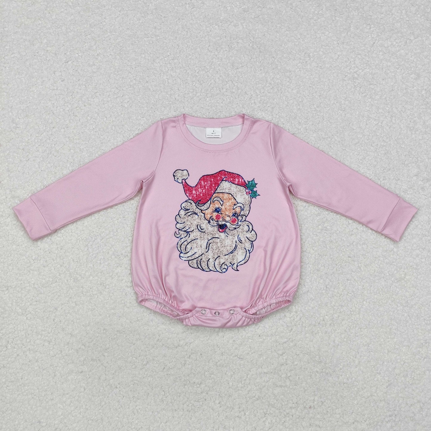 LR1819 Baby Infant Girls Pink Christmas Santa Rompers preorder