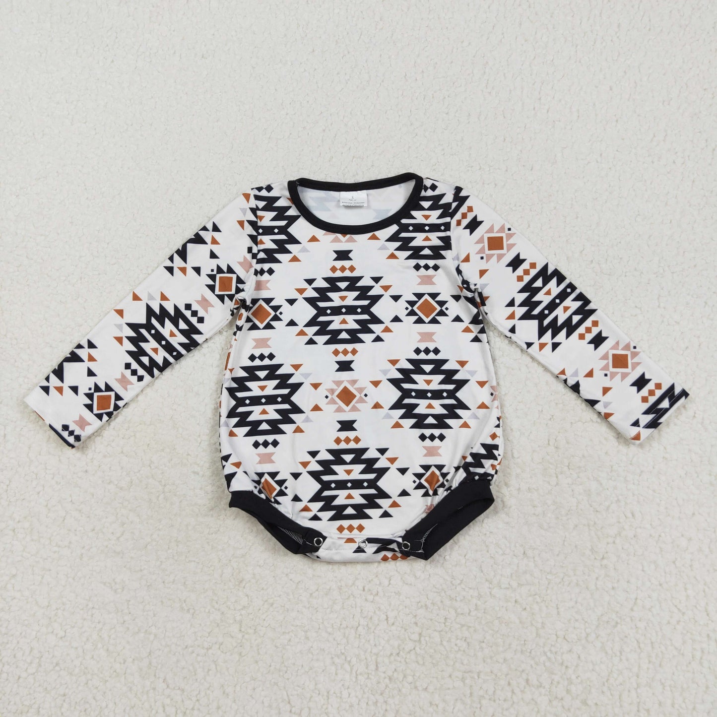 RTS NO MOQ (In stock)LR1822 Baby Boys Winter Rompers Baby Infant Boys Aztec Western Long Sleeve Rompers