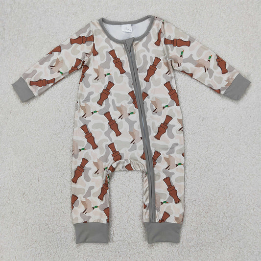 USA Shop (in stock)LR2063 Baby Boys Winter Rompers Long sleeves camo duck call baby kids zipper romper