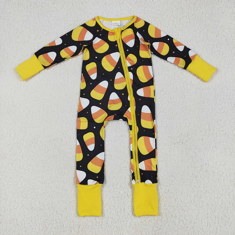 10.3 RTS Sibling Baby Kids Black Halloween Candy Rompers Pajamas