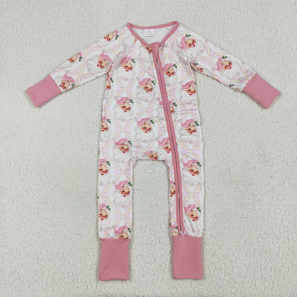 10.3 RTS Sibling Boys Baby Girls Holiday Zipper Footie Rompers