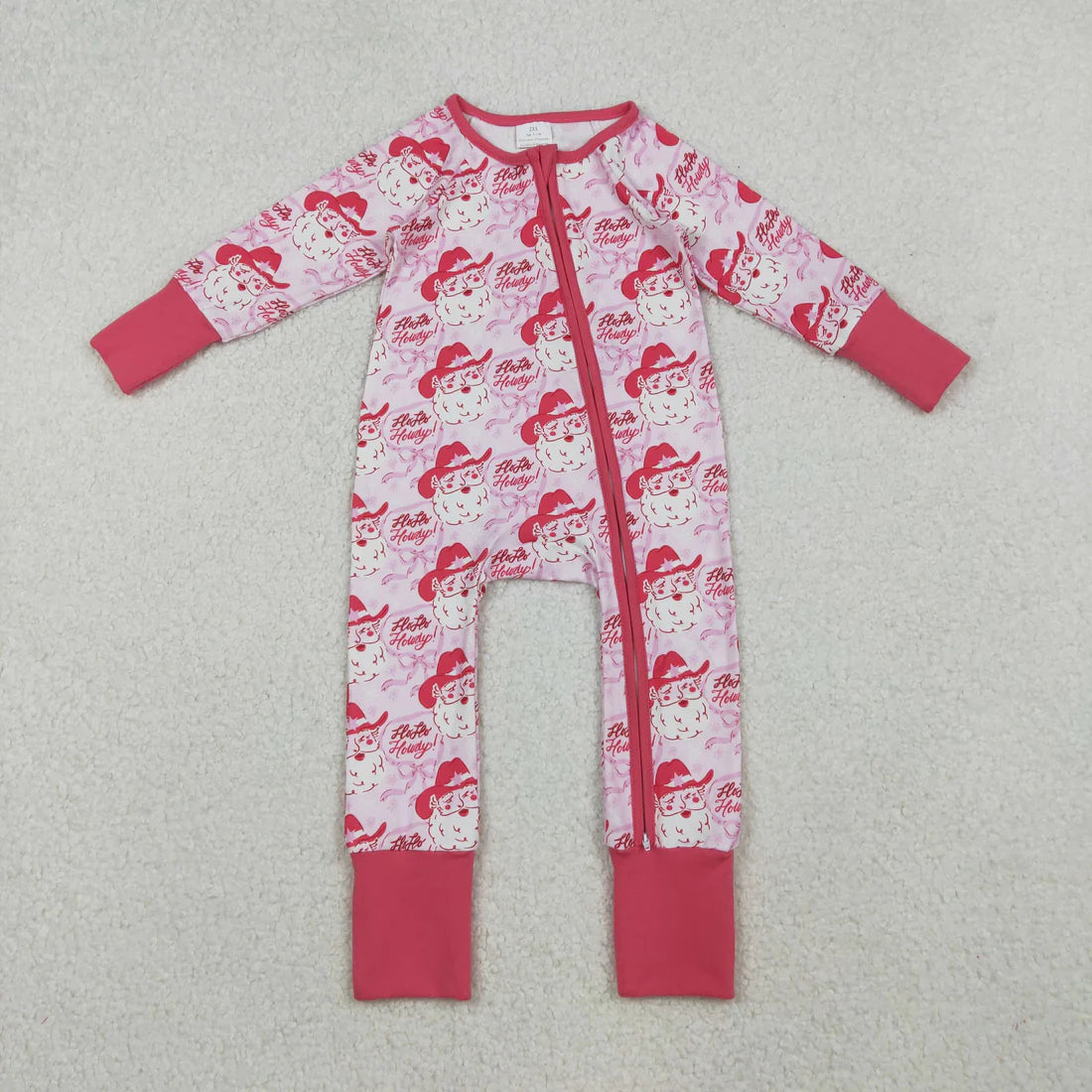 10.22 RTS Sibling Baby Girls Long Sleeves Christmas Two Way Zip Convertible Rompers