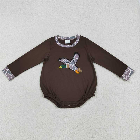 USA Warehouse (IN STOCK) LR2310 Brown Camo Duck Baby Boy Romper Long Sleeves