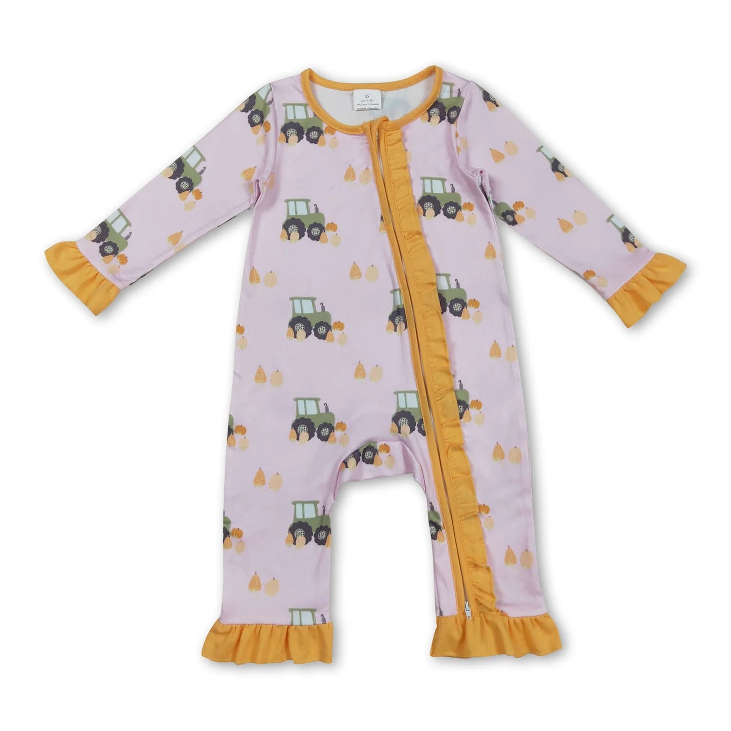 9.30 RTS Sibling Baby Kids Fall Trucks Pumpkins Farm Rompers Pajamas Sets