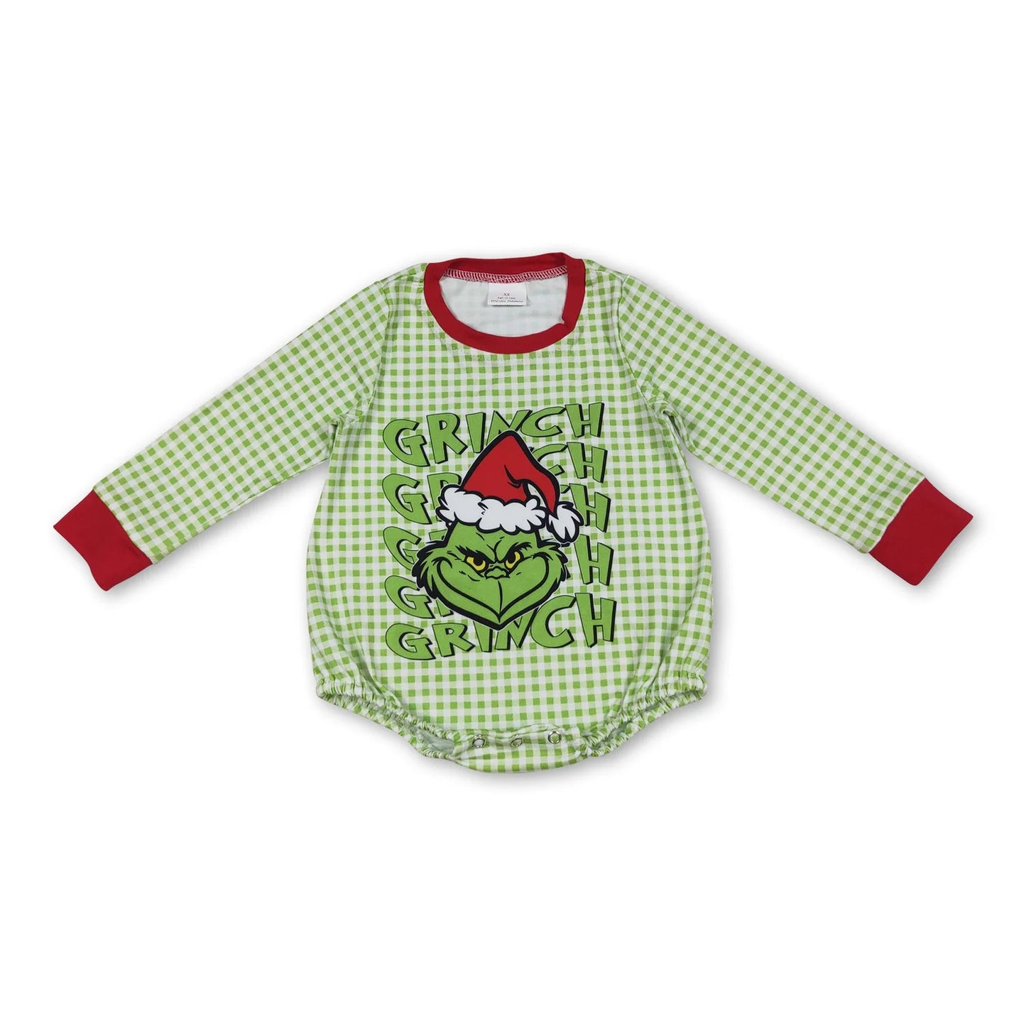 10.10 RTS Sibling Baby Boys Girls Long Sleeve Grin Christmas Checked Rompers