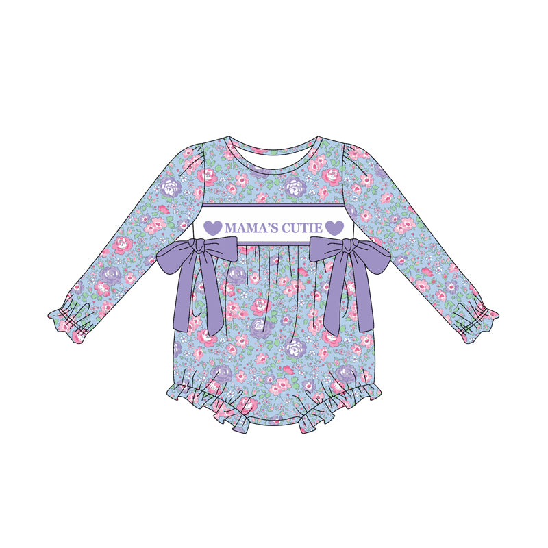 9.22 LR2702 Baby Girls Mamas Cutie Flowers Bows Ruffle Rompers Preorder