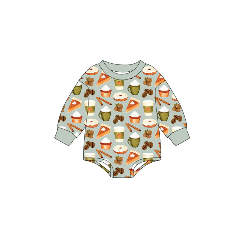 4.22 Pre order No Moq Baby Boys Daily Wear Cakes Pattern Hooded Tops Jogger Pants Sets Long Sleeve Rompers