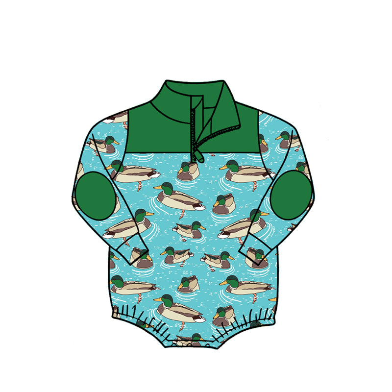 4.27 Pre Order No moq Baby Boys Long Sleeve Camo Zipper Rompers