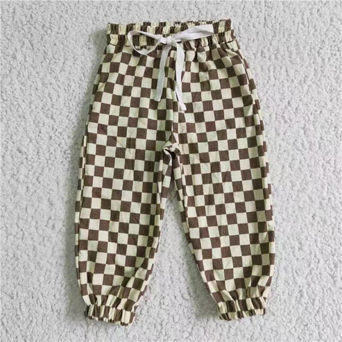 11.3 RTS Sibling Baby Boys Checked Tie Cotton Jogger Pants