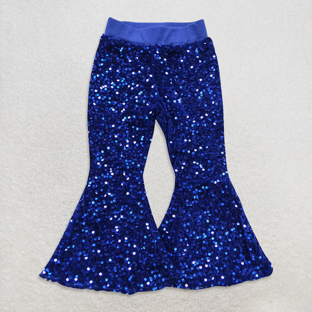 USA Warehouse (IN STOCK) Girls Sequin Bell Bottom Pants Shiny Twinkle Twinkle Little Star Print High Waist Trousers for Kids